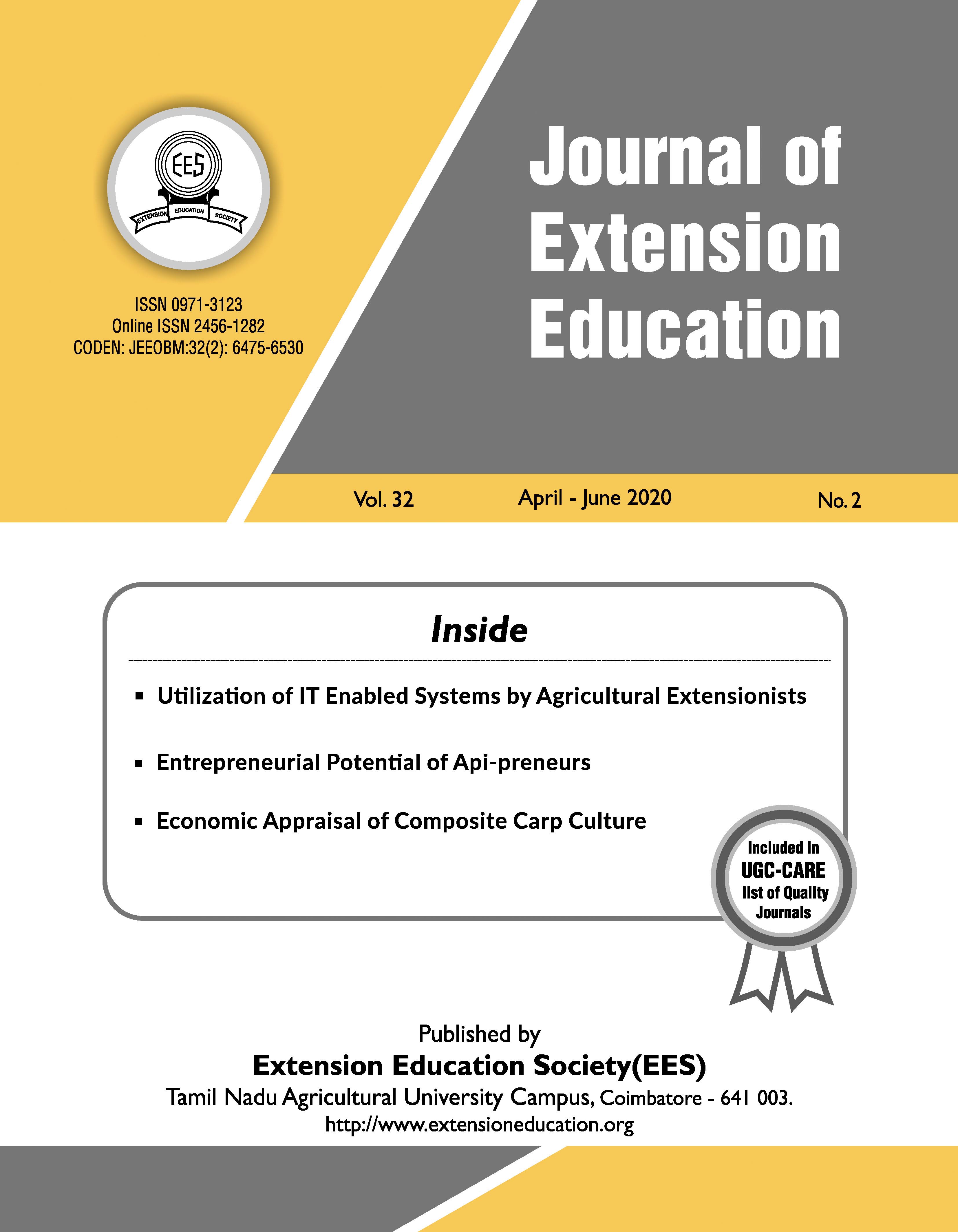 					View Vol. 32 No. 2 (2020): Journal of Extension Education
				